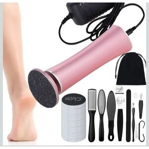 Darmave Electric Foot Callus Remover Heel Scraper Pedicure Tool Set New